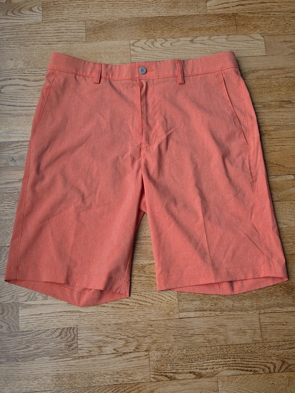 (32) PGA Tour Coral Orange Athletic Men's Shorts Golf Athleisure Vacation Hybrid